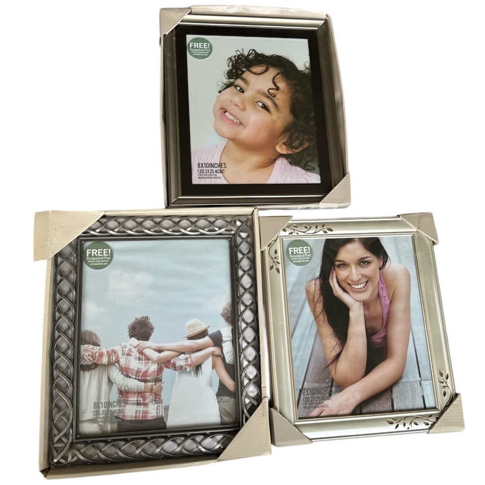 Set of 3 NEW Fetco home decor photo frames 8x10 inches